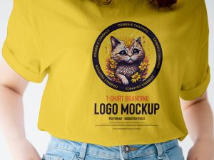 Free-Logo-Branding-Girl-T-Shirt-Mockup-300