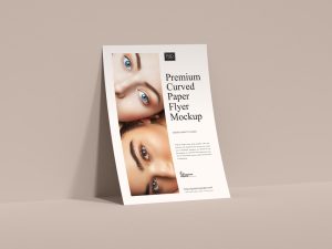 Free-Premium-Curved-Paper-Flyer-Mockup