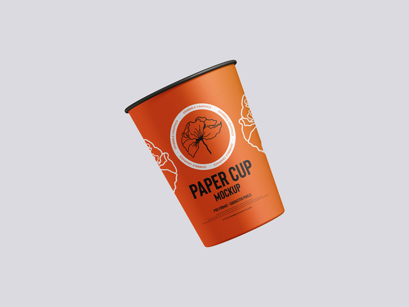 Free-Premium-Floating-Paper-Cup-Mockup