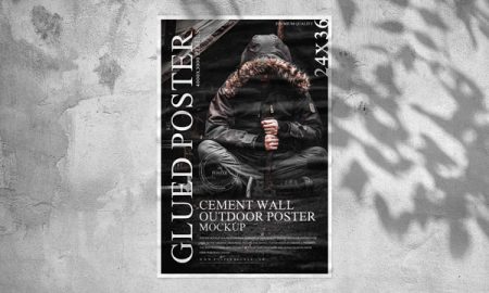 Free-Outdoor-Wall-Glued-Poster-Mockup-300