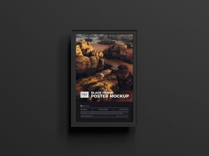 Free-Premium-Black-Frame-Poster-Mockup