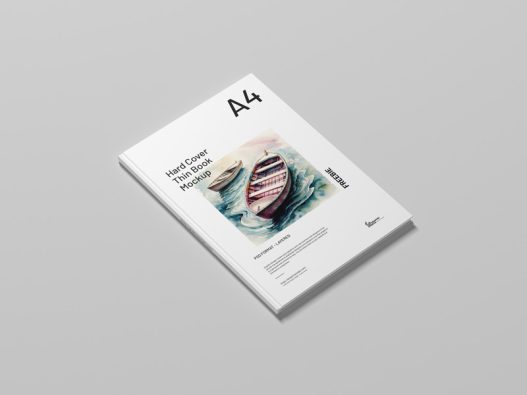 Free A4 Hard Cover Thin Book Mockup - Graphic Google - Tasty Graphic ...