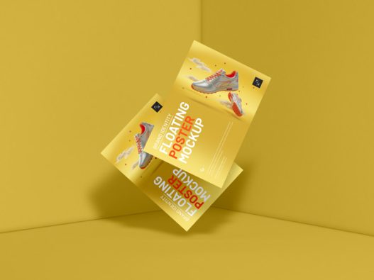 Free-Brand-Identity-Floating-Poster-Mockup-300