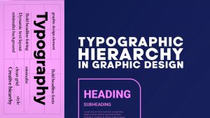 Typography example in graphic design showing font hierarchy and creative text layout