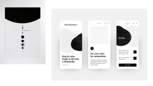 Example of white space or negative space used in minimal graphic design layout