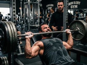 Man-doing-bench-press