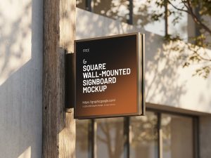 Free-Square-Wall-Mounted-Signboard-Mockup