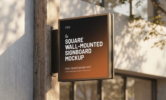 Free-Square-Wall-Mounted-Signboard-Mockup