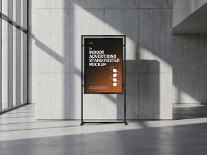 Free-Indoor-Advertising-Stand-Poster-Mockup