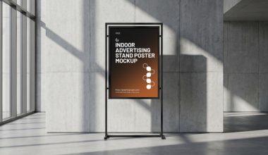 Free-Indoor-Advertising-Stand-Poster-Mockup