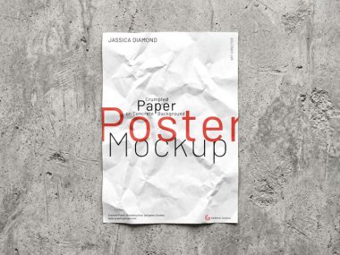 Crumpled-Paper-On-Concrete-Background-Poster-Mockup