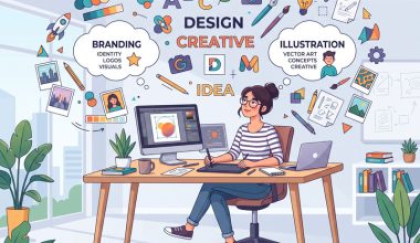 E:\Illustration\Graphic Designer Brainstorming Illustration