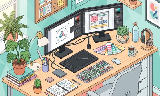 Graphic-Designer-Desk-&-Workspace-Illustration