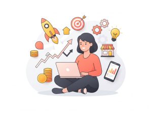 Illustration_Entrepreneur_working_with_laptop