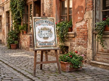 Free-Rustic-Easel-Poster-Mockup